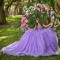 Sleeveless Ruffled Lilac Sweet 15 Gowns V Neck Quinceanera Dress