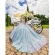 Sleeveless Tiffany Blue Quinceanera Dress Lace Appliques Sweetheart Neck Sweet 15 Gowns