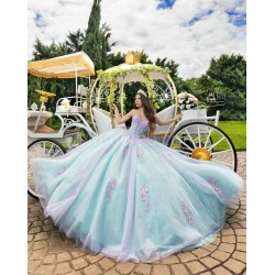 Sleeveless Tiffany Blue Quinceanera Dress Lace Appliques Sweetheart Neck Sweet 15 Gowns