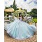 Sleeveless Tiffany Blue Quinceanera Dress Lace Appliques Sweetheart Neck Sweet 15 Gowns