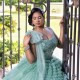 Tiered Sage Green Quinceanera Dress Square Collar Sleeveless Sweet 15 Gowns