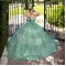 Tiered Sage Green Quinceanera Dress Square Collar Sleeveless Sweet 15 Gowns