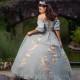 Light Green Sexy Strapless Ball Gown Quinceanera Dresses 15 Years Sexy Off-Shoulder Applique Tulle Formal Princess